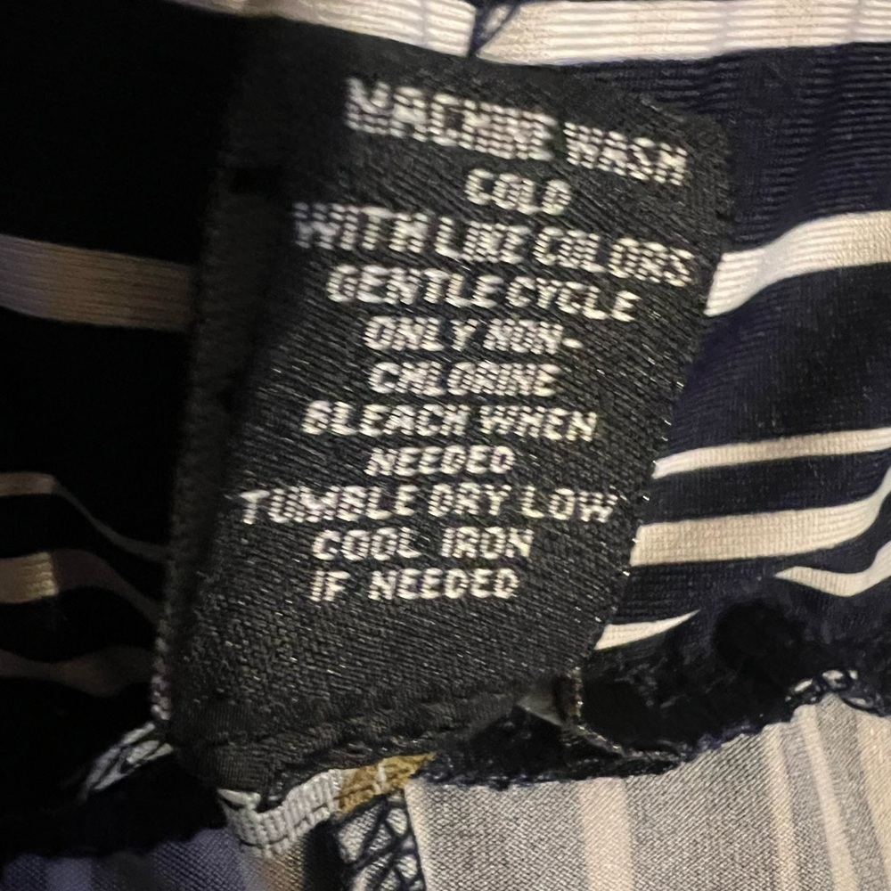 Robert Louis Striped Cargo Pants in Navy and White - Picture 8 of 8